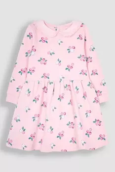 Вышитое платье свитер с воротником Jojo Maman Bb, розовый