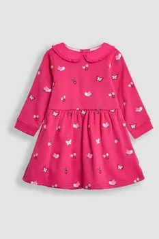 Вышитое платье свитер с воротником Jojo Maman Bb, розовый