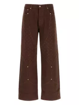 Вышитые брюки Marine Serre, коричневый