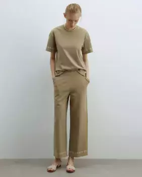Вышитые брюки Sfera, зеленый
