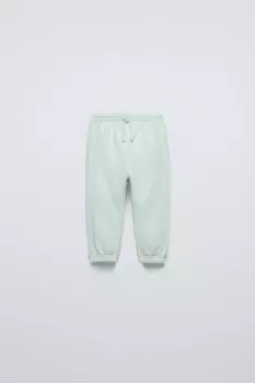 Вышитые брюки ZARA, светло-зеленый