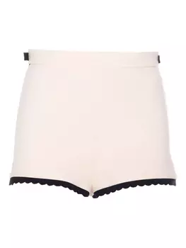 Вышитые двухслойные шорты Elisabetta Franchi, белый