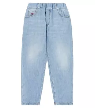 Вышитые джинсы Brunello Cucinelli, синий
