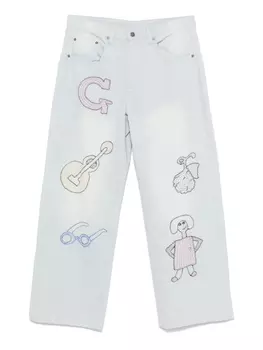 Вышитые джинсы Glass Cypress, синий