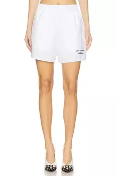Вышитые поплиновые шорты с эластичным поясом Off-White, white & black