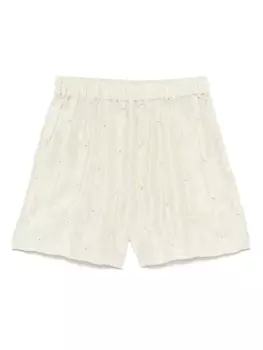 Вышитые шелковые шорты Alysi, нейтральный