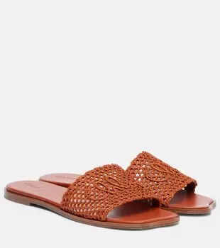 Вышитые шлепанцы Soleil Chlo, Terracotta Red