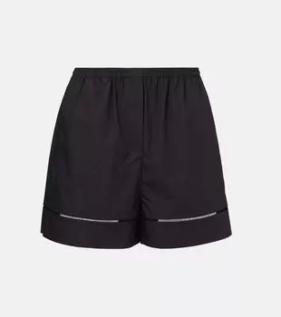 Вышитые шорты из хлопкового поплина Rhe, черный