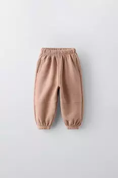 Вышитые спортивные брюки ZARA, пыльно-розовый