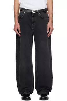 Вышитые свободные джинсы Axel Arigato, серый