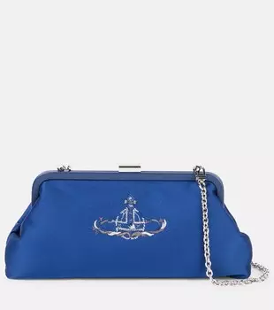 Вышитый атласный клатч Dorothy Vivienne Westwood, темно-синий