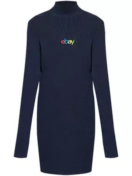 Вышитый джемпер Balenciaga x eBay, синий