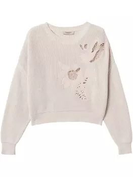 Вышитый джемпер TWINSET, нейтральный