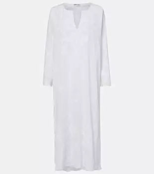 Вышитый хлопковый кафтан Juliet Dunn, белый