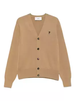 Вышитый кардиган с застежкой на пуговицы AMI Paris, нейтральный