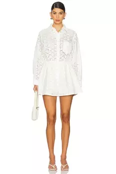 Вышитый комбинезон crush Zimmermann, белый