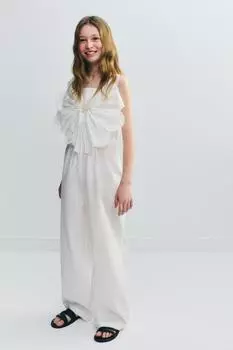Вышитый комбинезон с бабочкой ZARA, устрично-белый