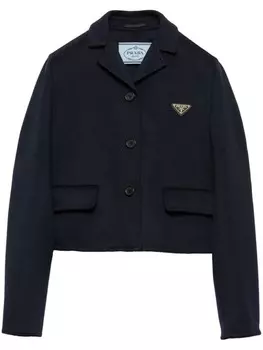 Вышитый однобортный пиджак Prada, синий