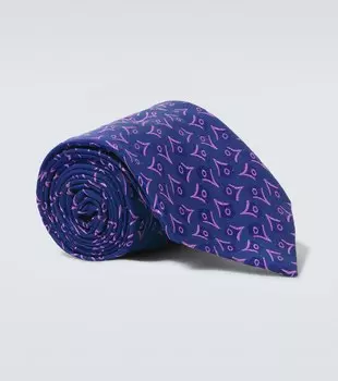 Вышитый шелковый галстук Charvet, Blue Purple