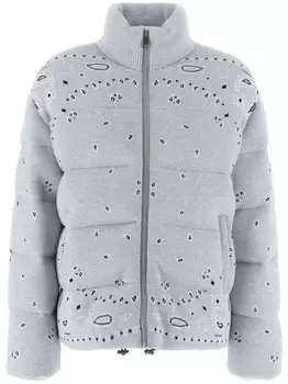 Вышитый шерстяной пуховик Alanui, серый