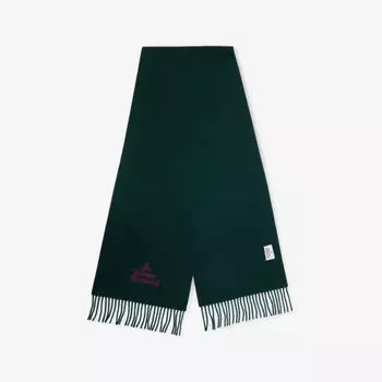 Вышитый шерстяной шарф с бахромой Vivienne Westwood, зеленый