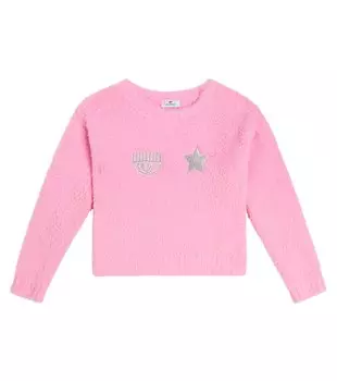 Вышитый свитер Monnalisa, розовый