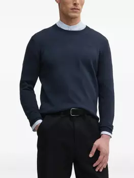 Вышитый свитер с круглым вырезом от Карла Лагерфельда Karl Lagerfeld, синий
