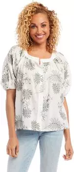 Вышитый топ Karen Kane, цвет White/Embroidery