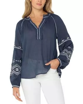 Вышитый топ Liverpool Los Angeles, синий