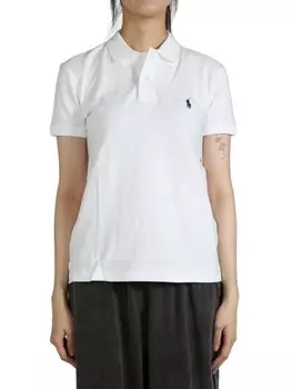 Вышитый топ-поло Polo Pony Polo Ralph Lauren, белый