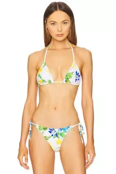 Вышитый треугольный бикини-топ Pq, bluebell