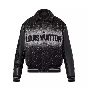 Вышитый университетский блузон на заказ Louis Vuitton, коричневый