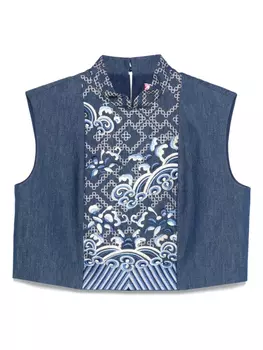 Вышитый жилет HUI MILANO, синий