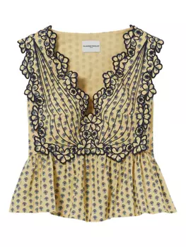 Вышивка. блузка Claudie Pierlot, желтый