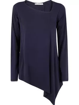 Высокая асимметричная блузка High, синий