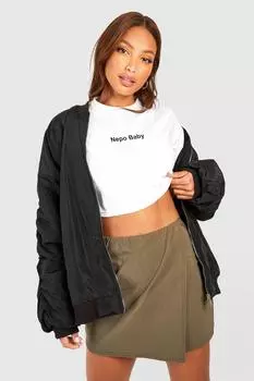 Высокая бенгалийская юбка Boohoo, хаки