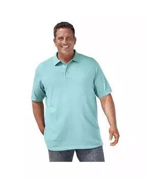 Высокая безусадочная рубашка-поло Piqu KingSize, синий