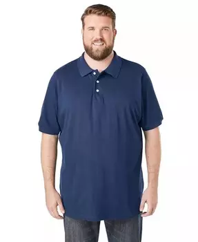 Высокая безусадочная рубашка-поло Piqu KingSize, синий