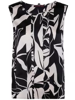 Высокая блузка с цветочным принтом High, черный