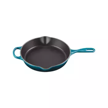 Высокая чугунная сковорода Le Creuset, зеленовато-синий