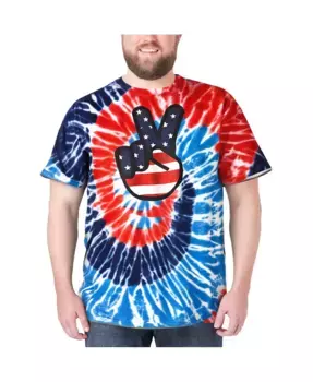 Высокая футболка с тай-дай принтом KingSize, мультиколор