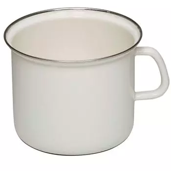Высокая кастрюля Riess с хромированным ободком 16см 2 литра Classic White