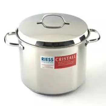 Высокая кастрюля Рисс Кристалл с крышкой 20см нержавеющая сталь Riess