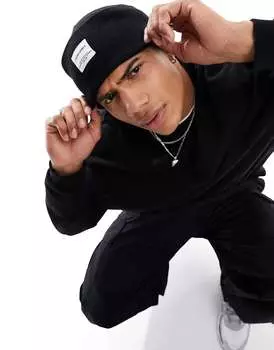 Высокая шапка-бини Jack & Jones черного цвета