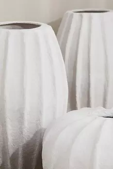 Высокая ваза из папье маше H&M, белый