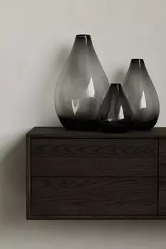 Высокая ваза в форме капли H&M, серый