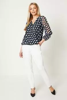 Высокие эластичные брюки-сигареты с поясом Wallis, белый