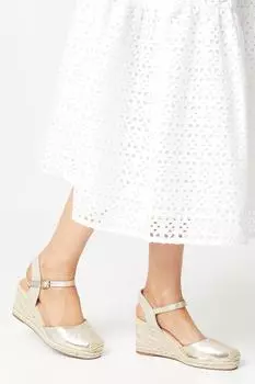 Высокие эспадрильи Demi с закрытым носком на танкетке Wallis, золото