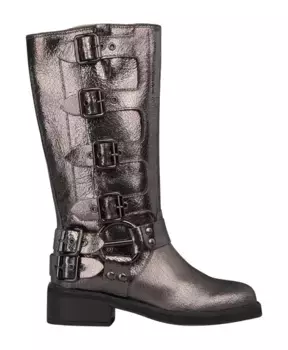 Высокие байкерские ботинки с пряжками Alma En Pena, серый