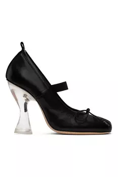 Высокие балетки на каблуке Simone Rocha, черный